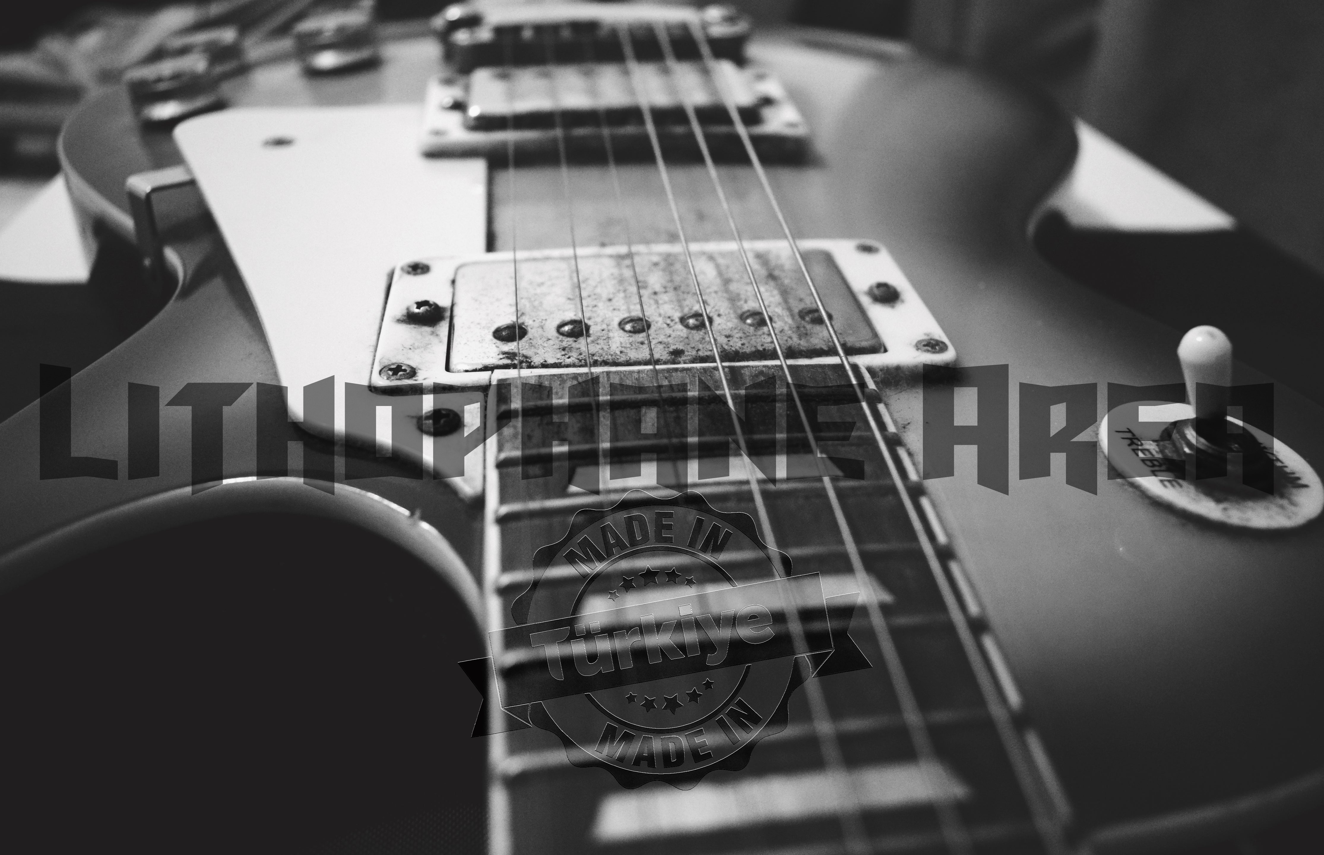 Siyah Beyaz Gitar Lithophane