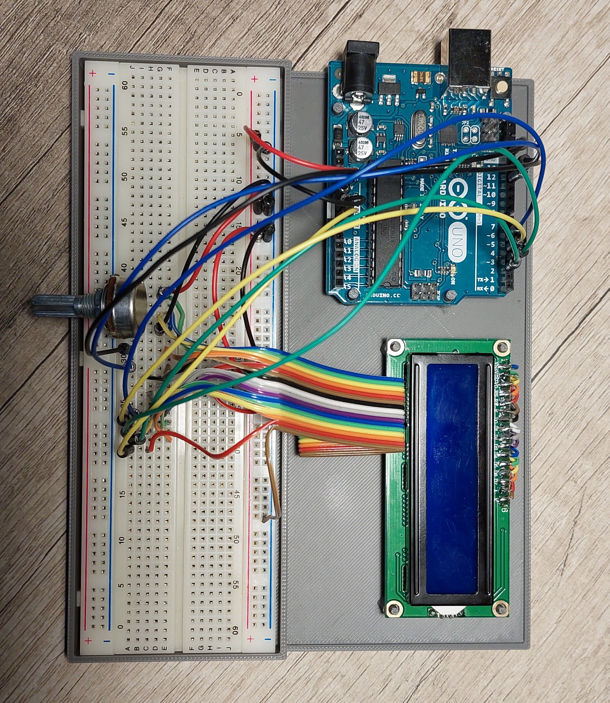 Arduino UNO R3, Breadboard, LCD 1602 QAPASS Support