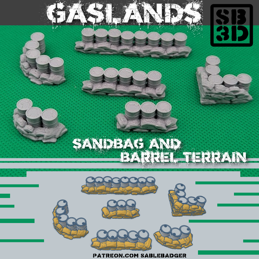 Gaslands - Sandbags and Barrels Terrain