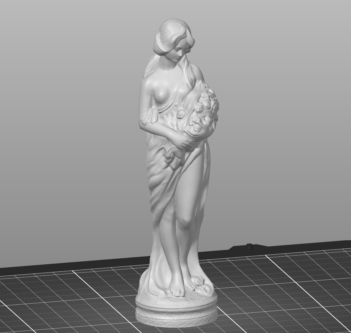 Lady with Flowers Garden Statue 3D-scan