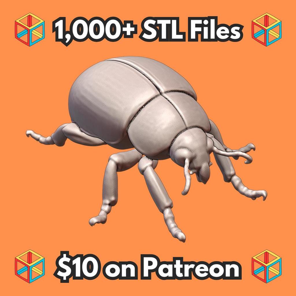 28mm Sci-Fi Giant Mutant Beetle Creature for Alien Worlds MineeForm FDM 3D Print STL File