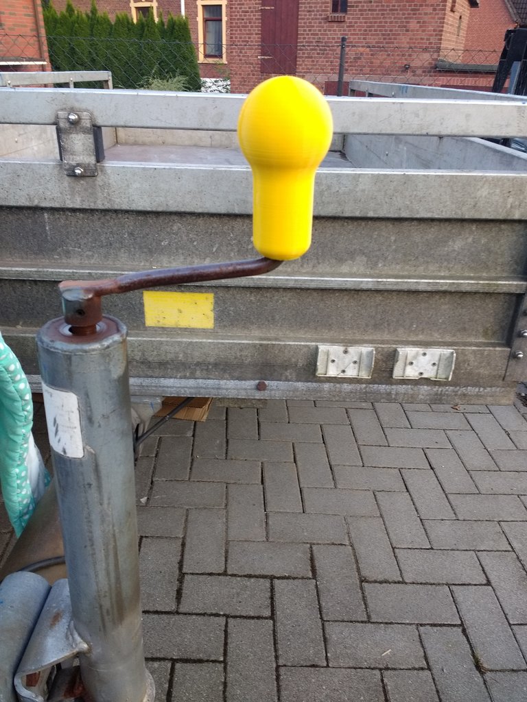Trailer support wheel / drawbar jack castor wheel crank lever or / oder Stützrad Kurbel Ersatz Knauf
