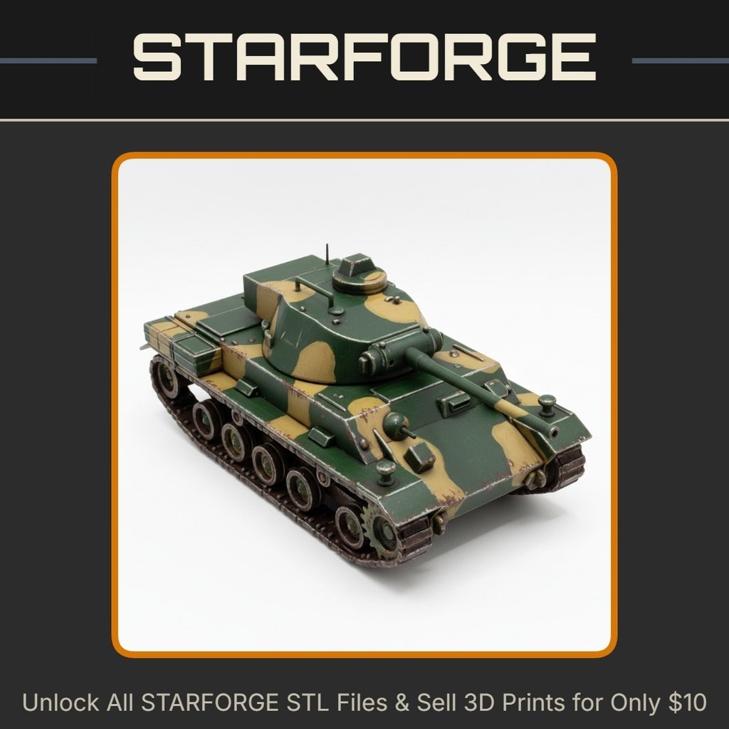 28mm Sturmgeschütz III German Assault Gun WWII Tank Model StarForge Kits 3D Print STL File