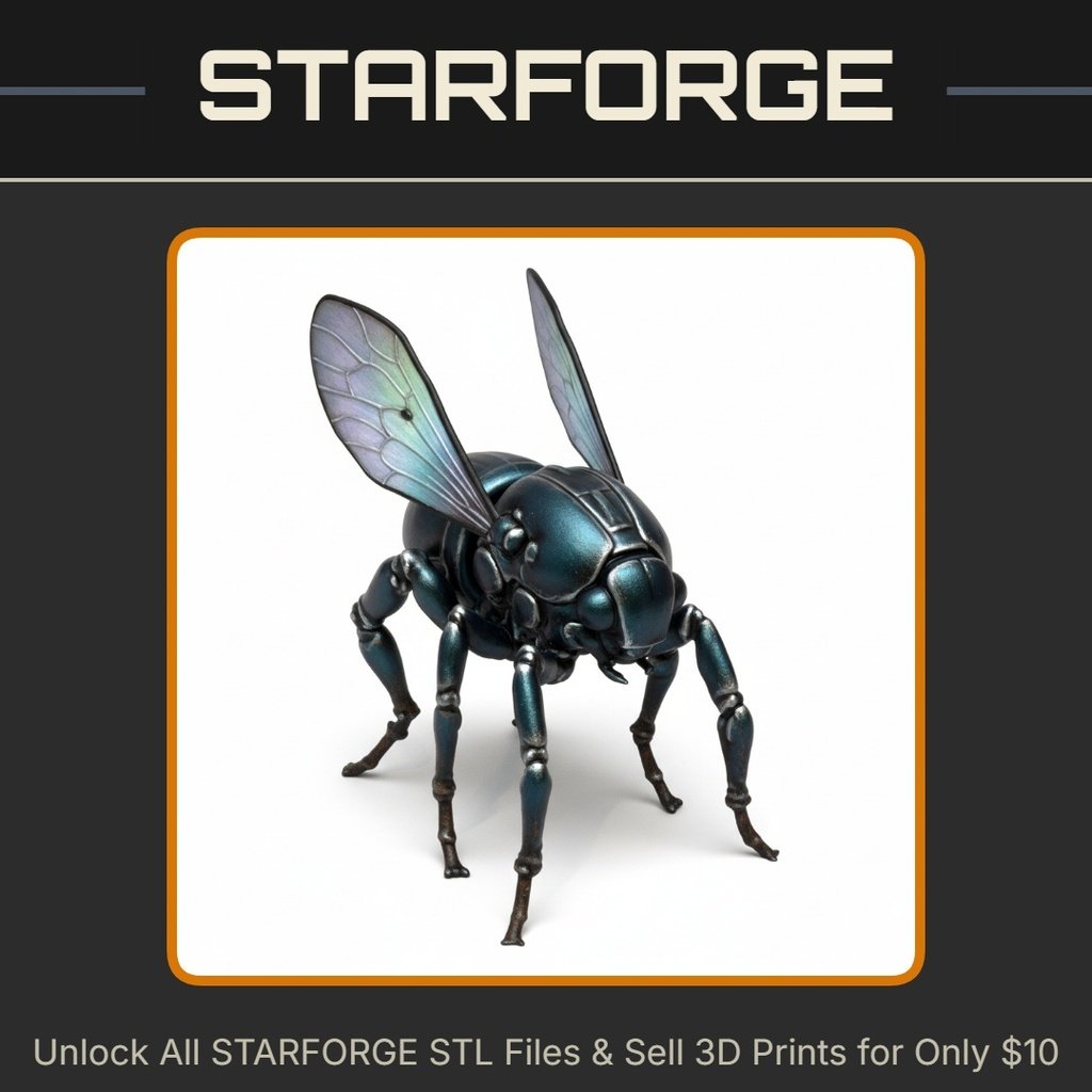 28mm Ancient Greek Roman Persia Inspired Insectoid Creature With Detailed Wings and Legs StarForge Kits 3D Print STL File