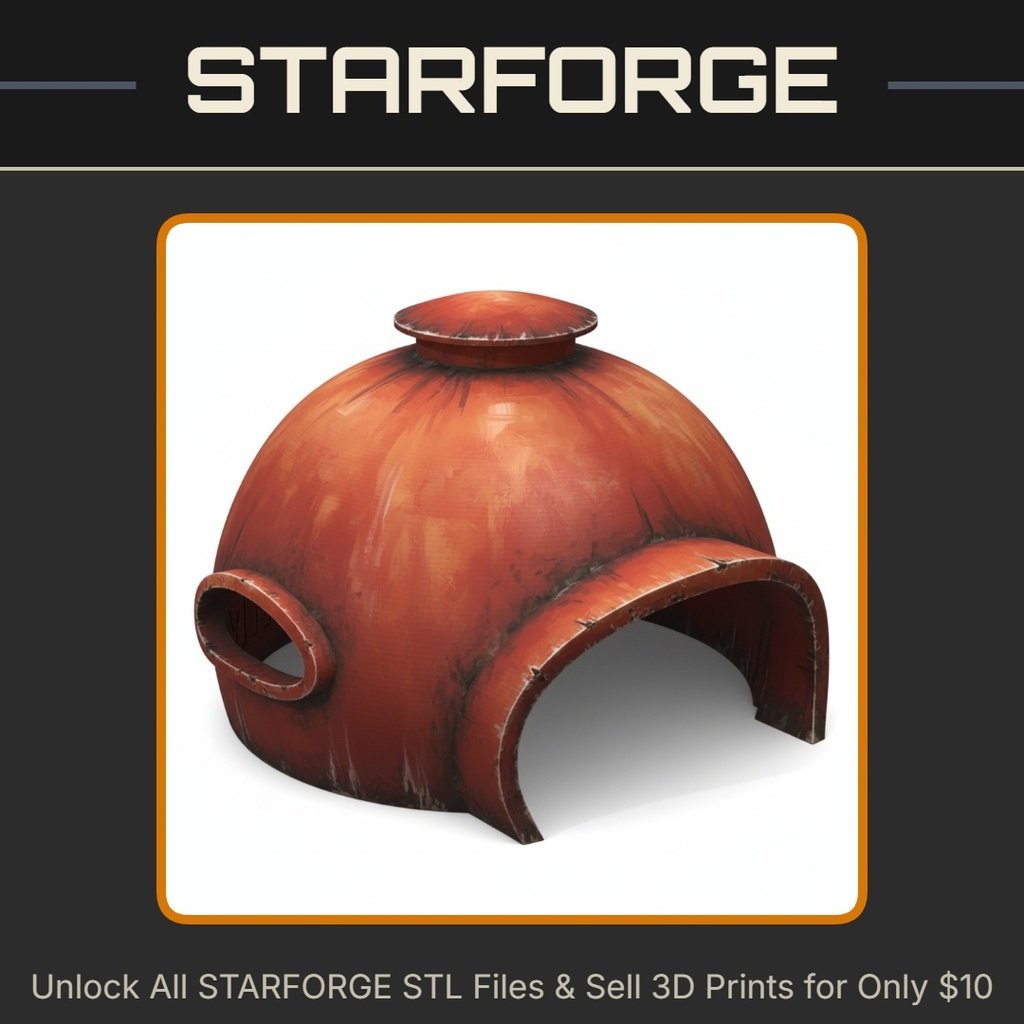Hawaii Dome Shaped House Pet Hide for Small Animals StarForge Kits 3D Print STL File
