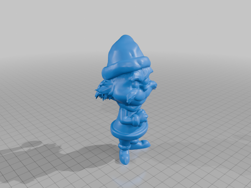 Cartoon-Style Grumpy Elf in Santa Suit Collectible Figurine StarForge Kits 3D Print STL File