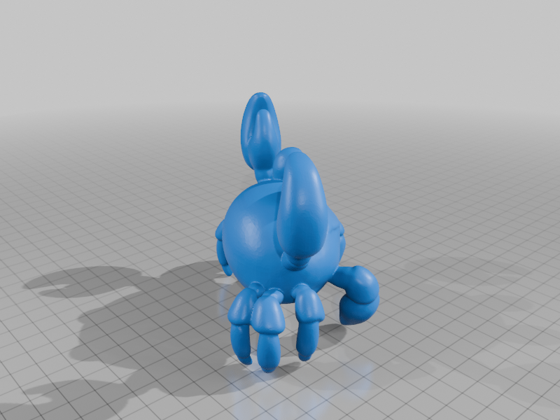 Smiling Cartoon Crab Figurine with Raised Claws StarForge Kits 3D Print STL File