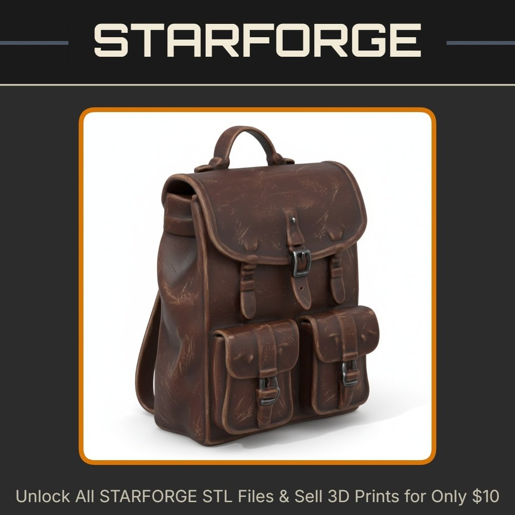28mm Sci-Fi Tactical Gear Bag for RPG Characters StarForge Kits 3D Print STL File