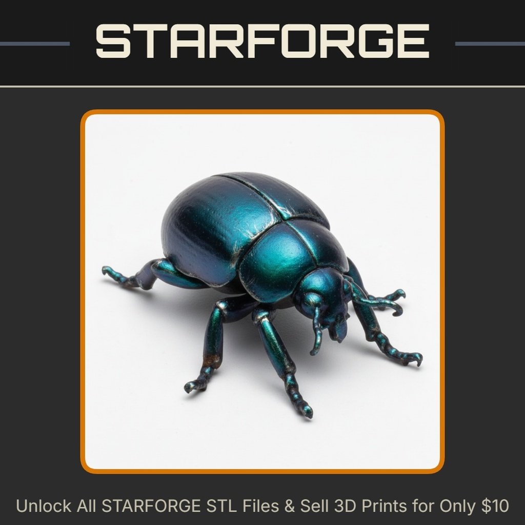 28mm Sci-Fi Giant Mutant Beetle Creature for Alien Worlds StarForge Kits 3D Print STL File