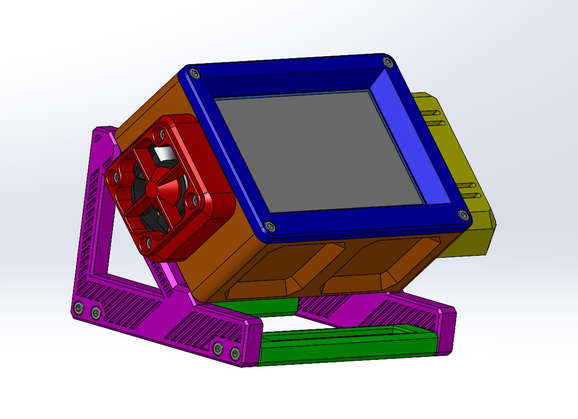 Case for Waveshare 4.3in DSI touchscreen, RPI and 4010 fan