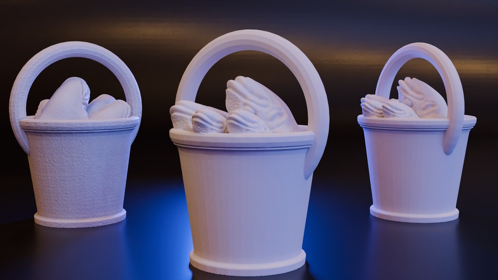 Handmade AI Slop Bucket of Fish - Tiny Bucket Prop (DND / TTRPG)