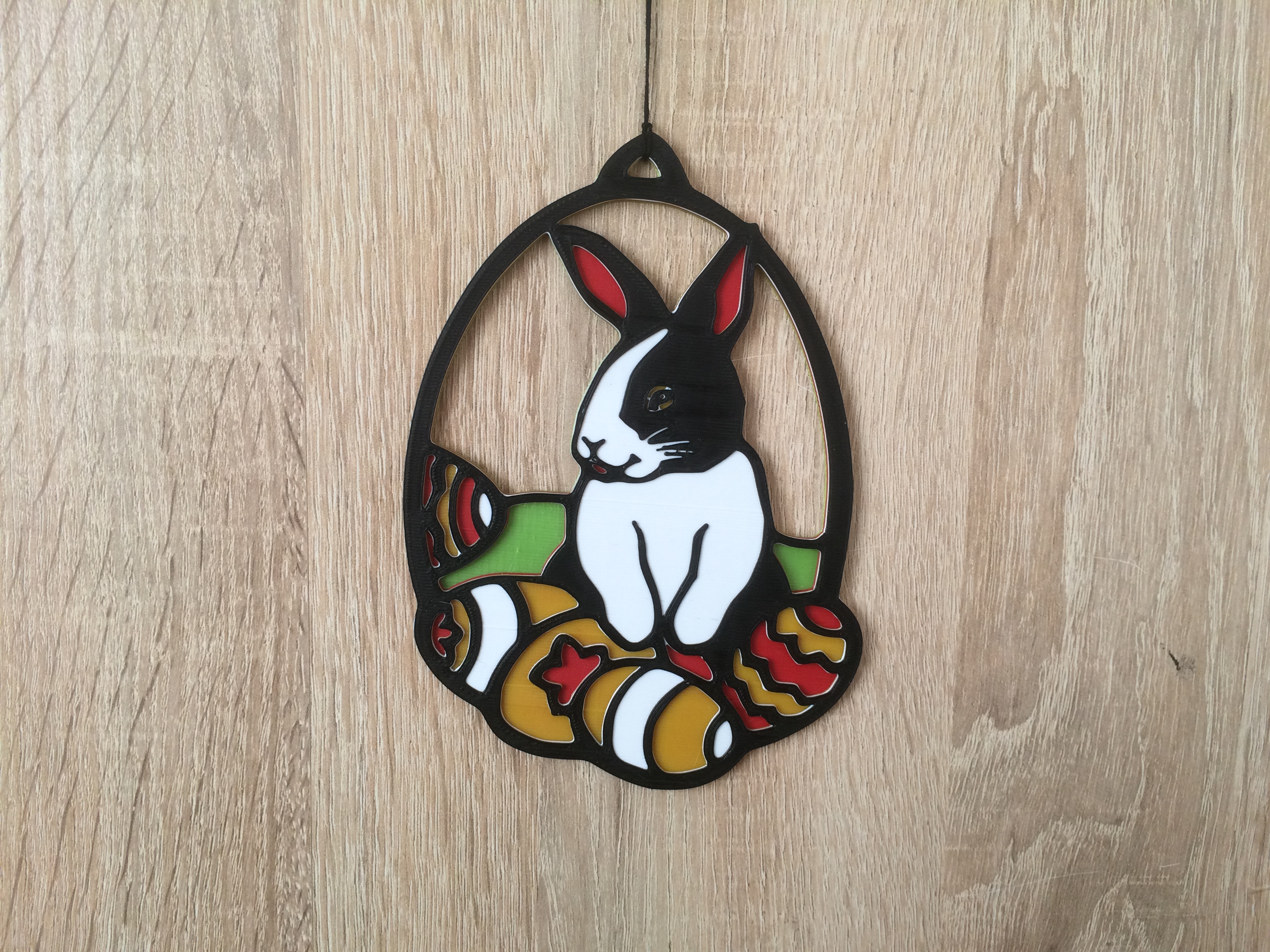 Colourful Easter bunny with Easter eggs (without MMU)