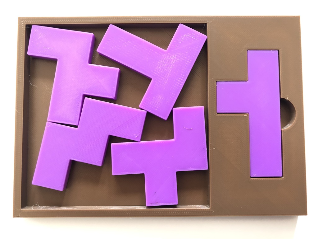 Five Fit - Tray-packing puzzle by Stewart Coffin (STC #177-A)
