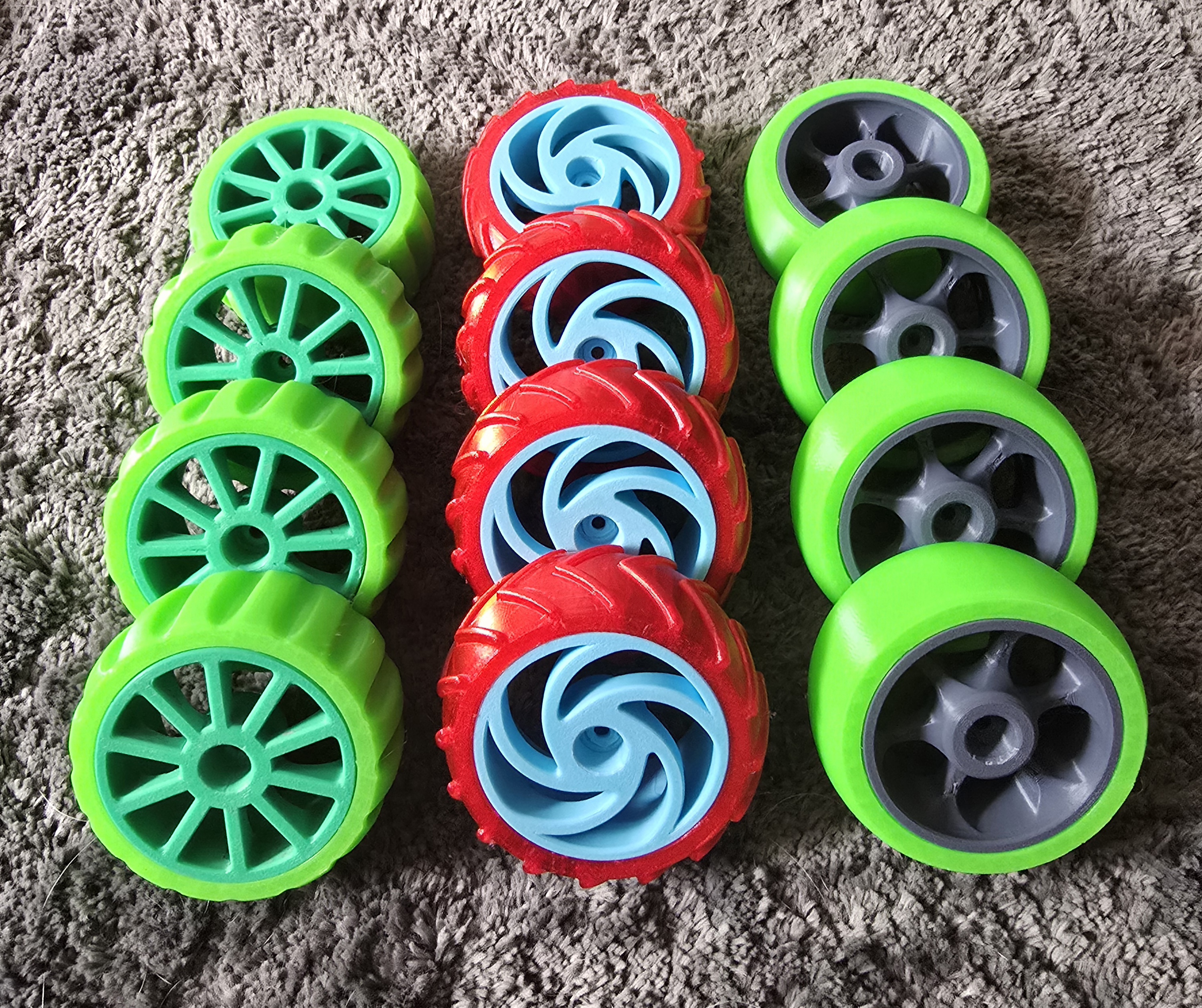 1/10 Scale RC Car Wheel Set - Rims and Beadlock TPU Tyres - OR silicone molds. ADDED Slim versions of all tyres