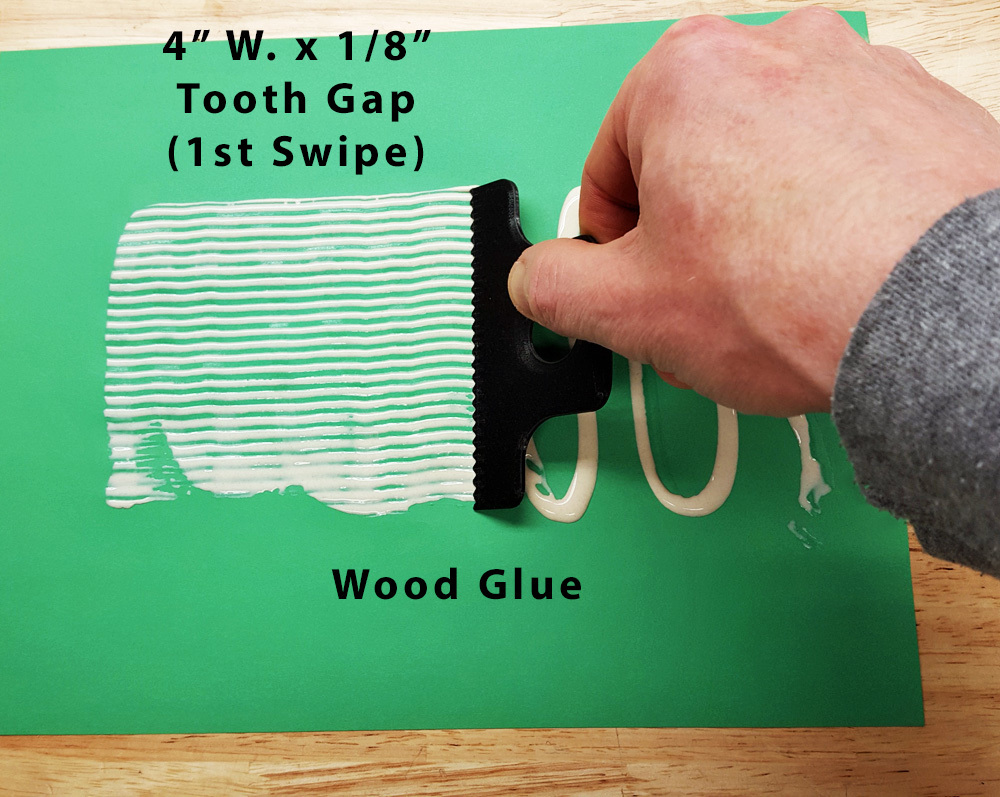 Glue / Adhesive Spreader - 4" & 6" Wide - 1/8", 3/16" & 1/4" Teeth