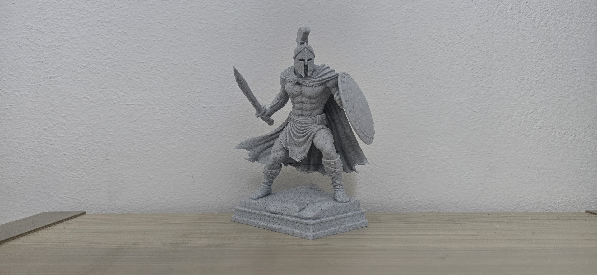 Spartan Warrior in Battle Stance Statue