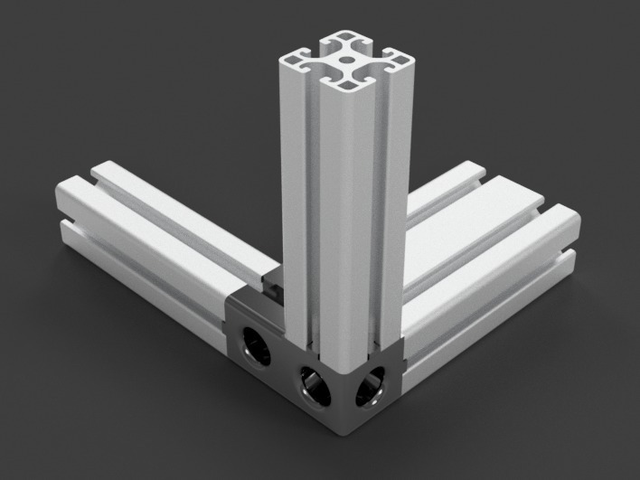 ITEM light 4080 3-way-connector right side