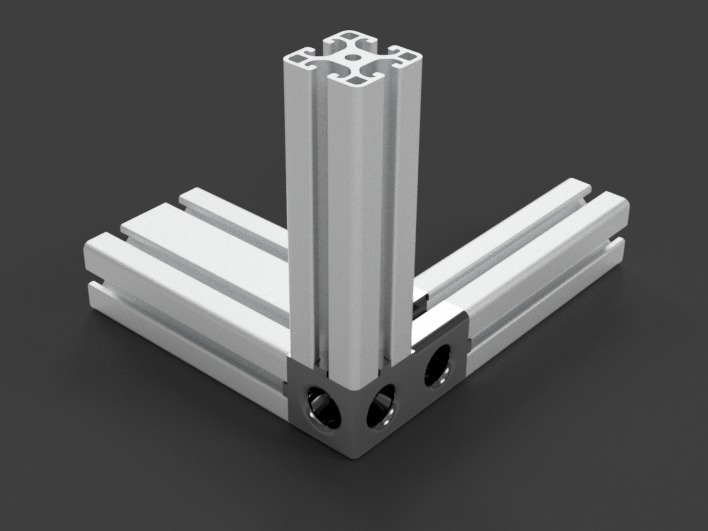 ITEM light 4080 3-way-connector left side