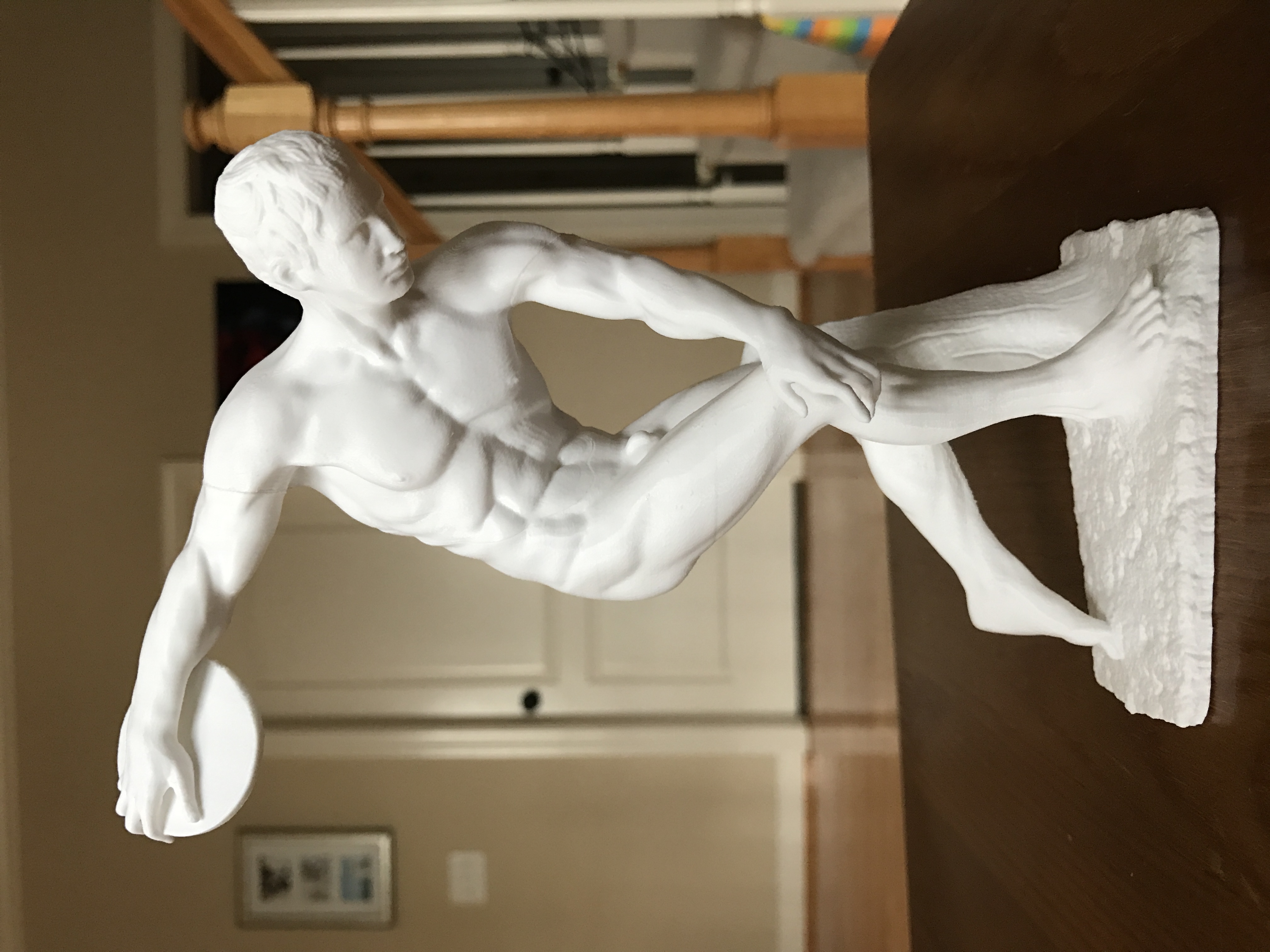 Muscular discobolus almost no support