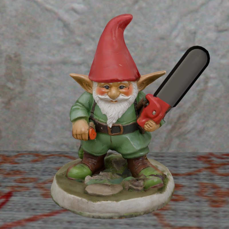 Tabletop ttrpg Chainsaw Gnome NPC (NoSupport) FDMPrint