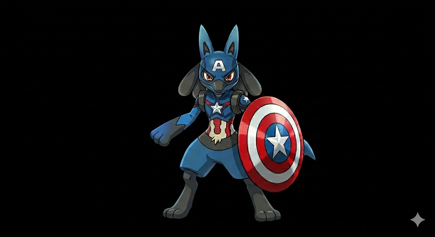Lucario x Capitan America / Pokemon x Marvel