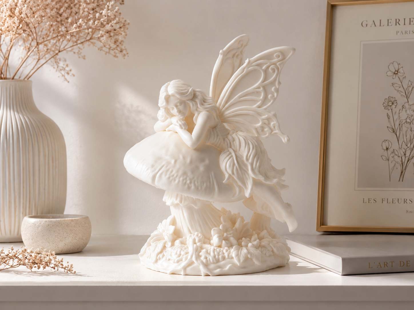 Fairy on Mushroom Figurine