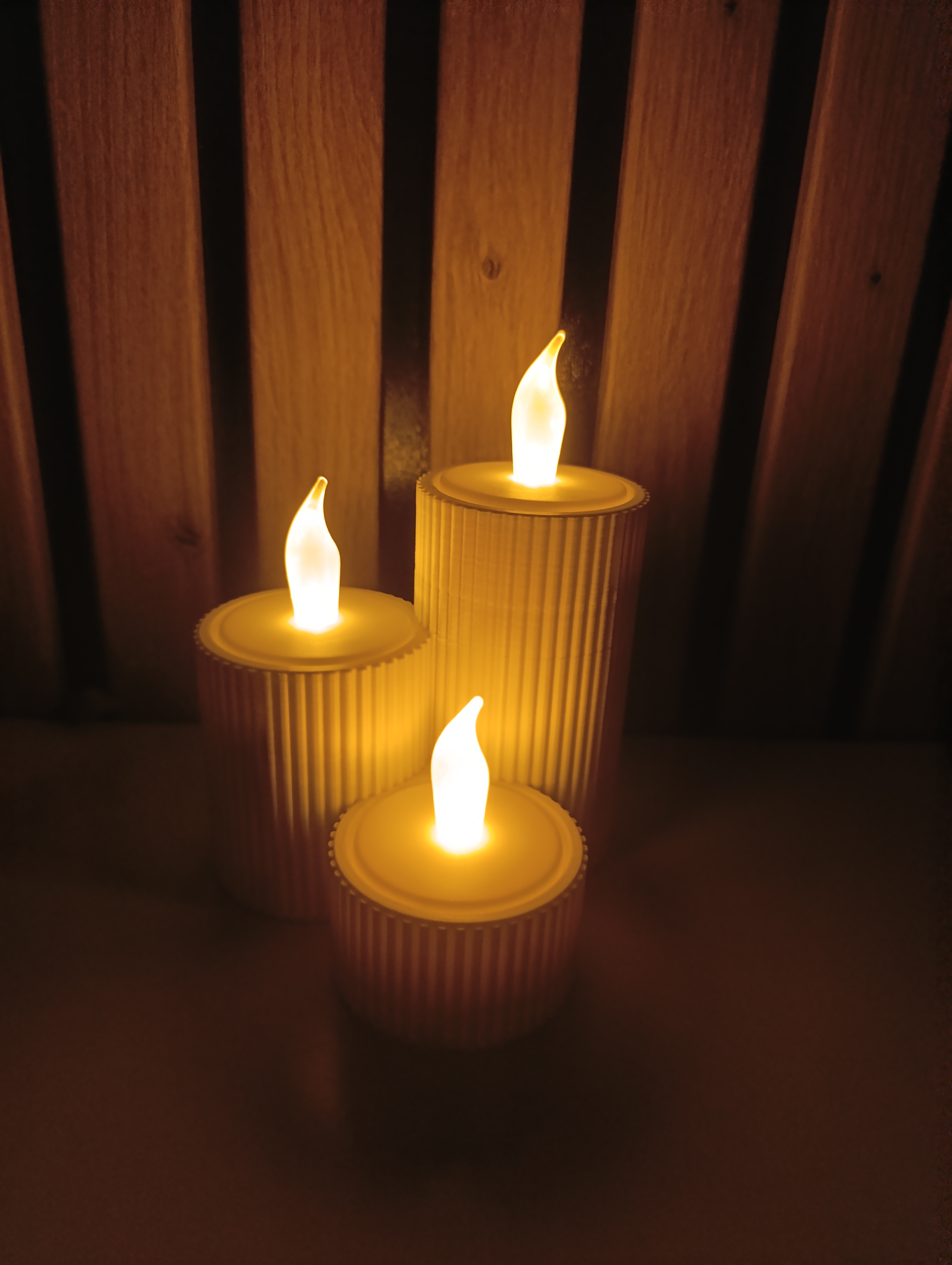 LED Candle Holder Set – Decorative Tealight Candles (3 pcs)