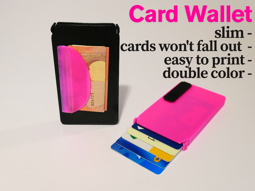 Card wallet | slim profile, with card lock and color customizable NEED ASSEMBLY