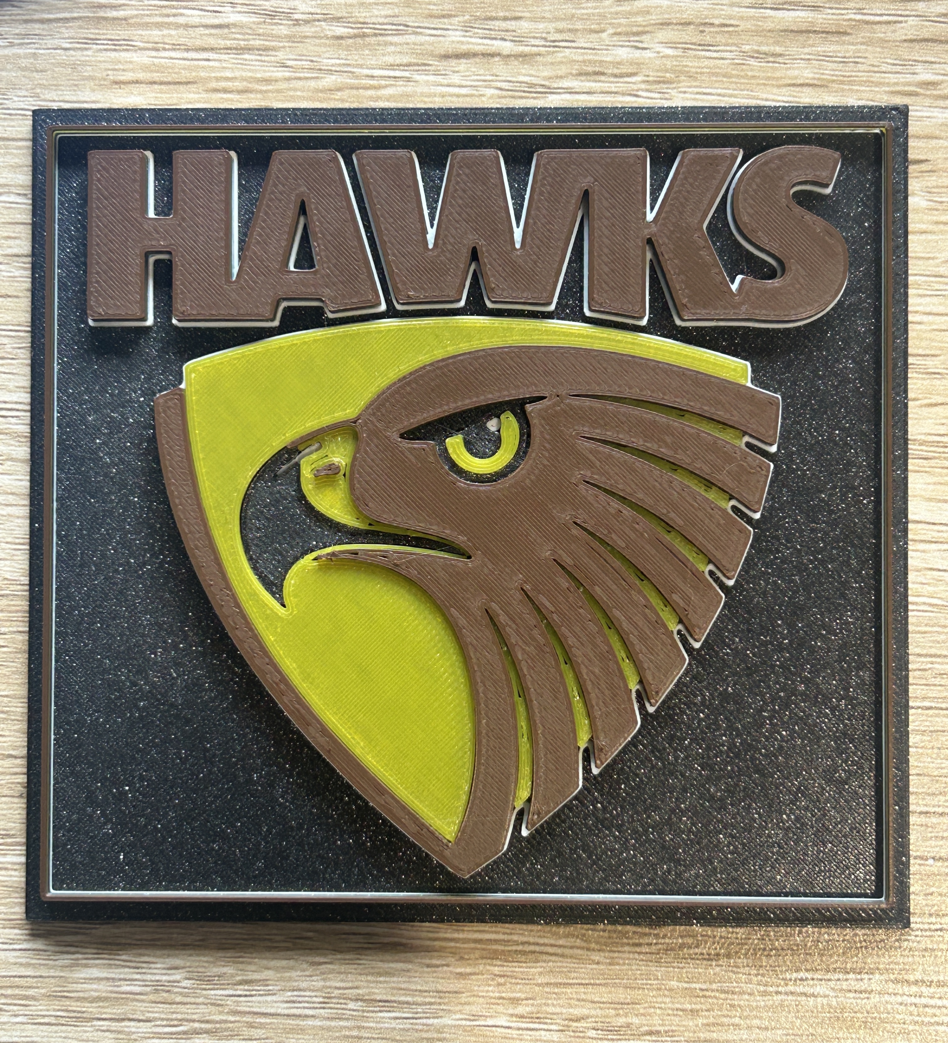 Hawthorn AFL club logo in 3D