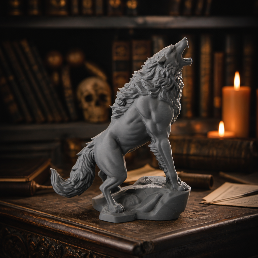 Howling Werewolf Sculpture