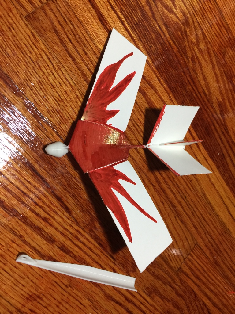 Business Card Glider with Tail Fin