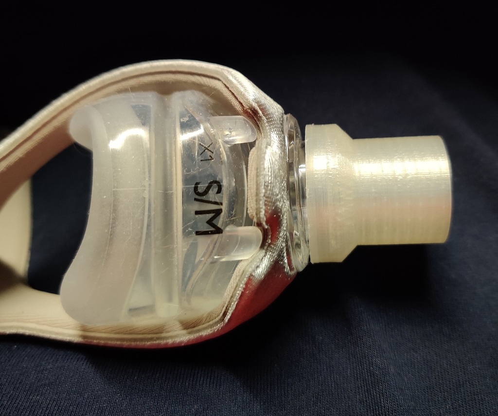 NON-FUNCTIONAL, HERE FOR SHOWCASE PURPOSES ONLY. Hose Adapter for Respironics WISP Nasal Mask to Fit Philips Dreamstation CPAP Heated Hose
