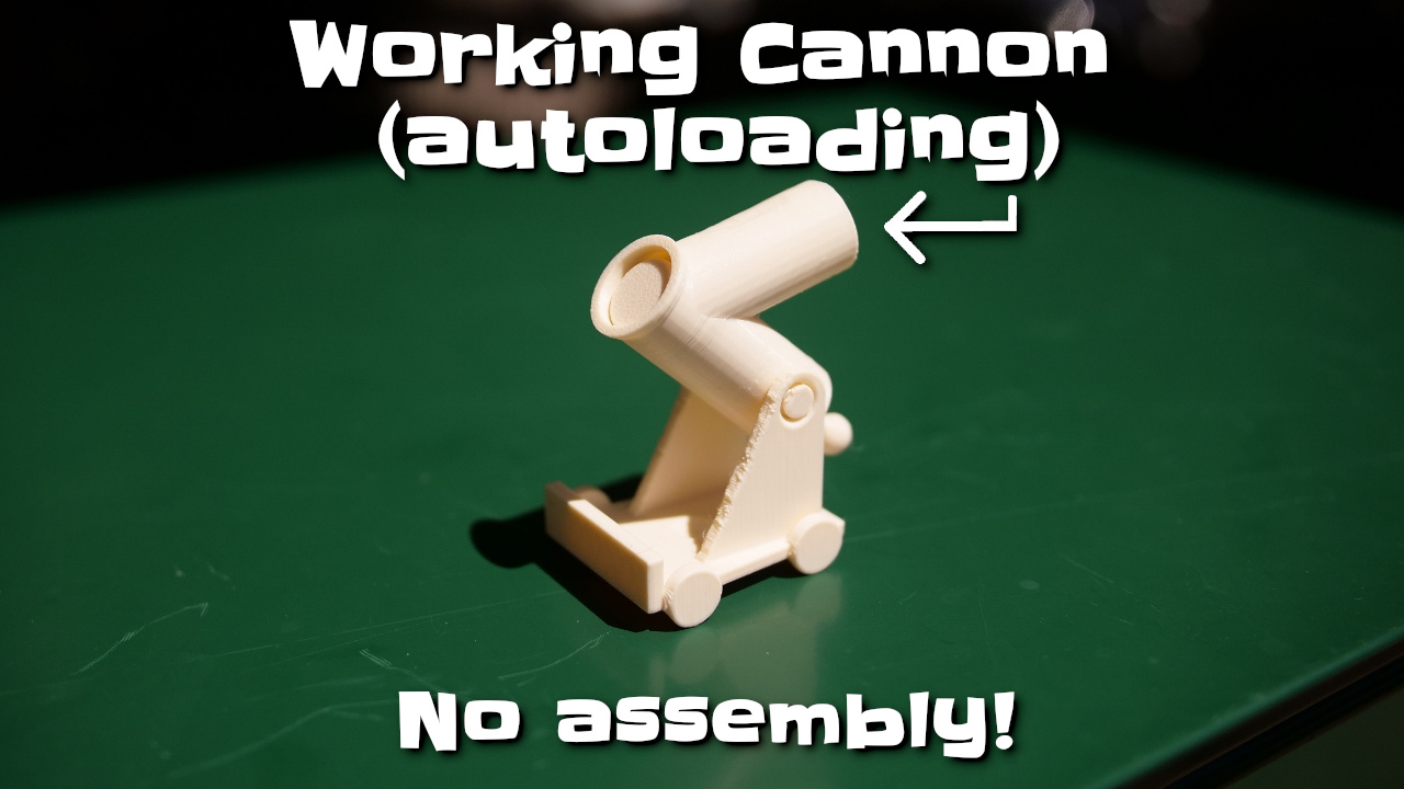 Working autoloading Cannon (Print-In-Place)