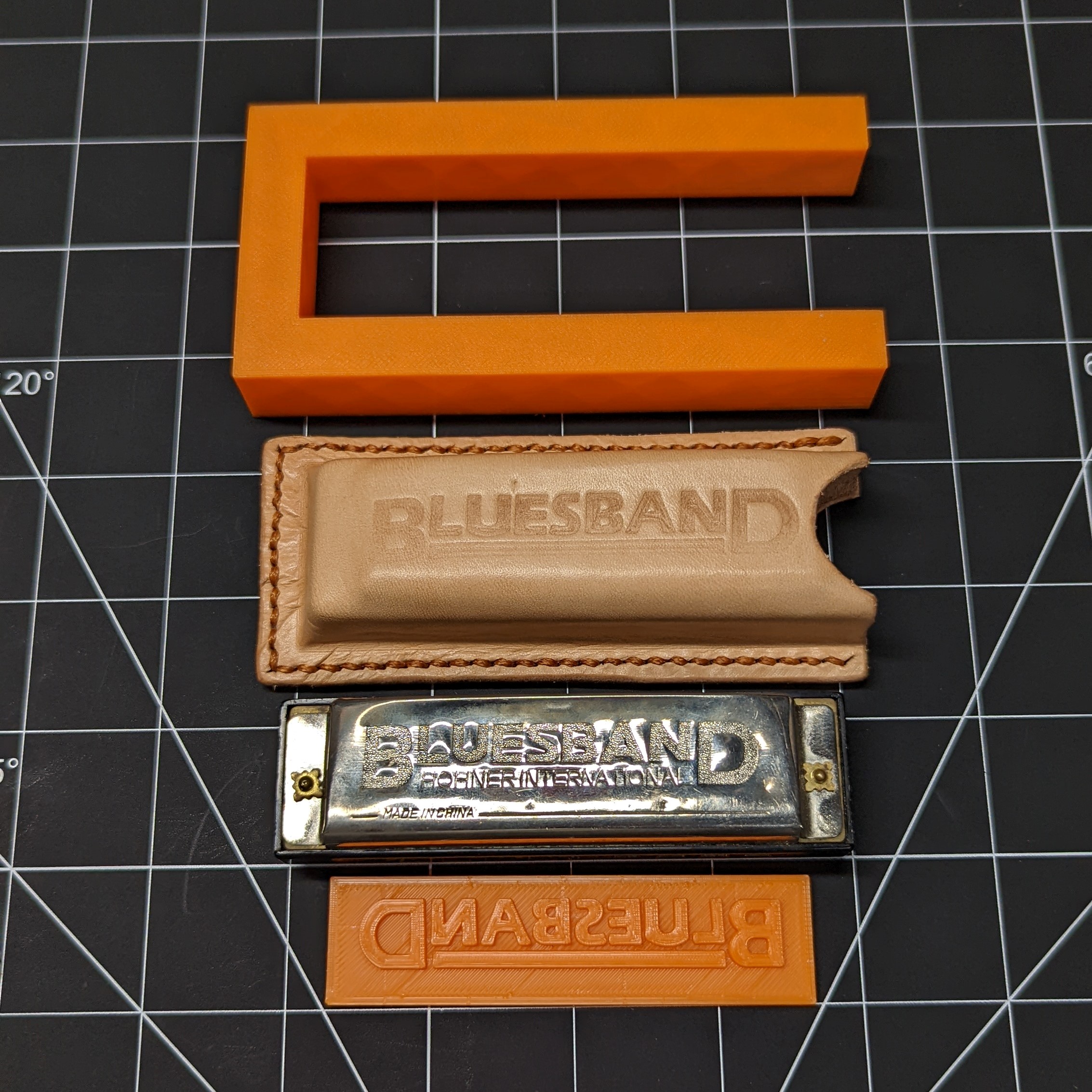 Blues Band Harmonica Embossed Logo and Mold