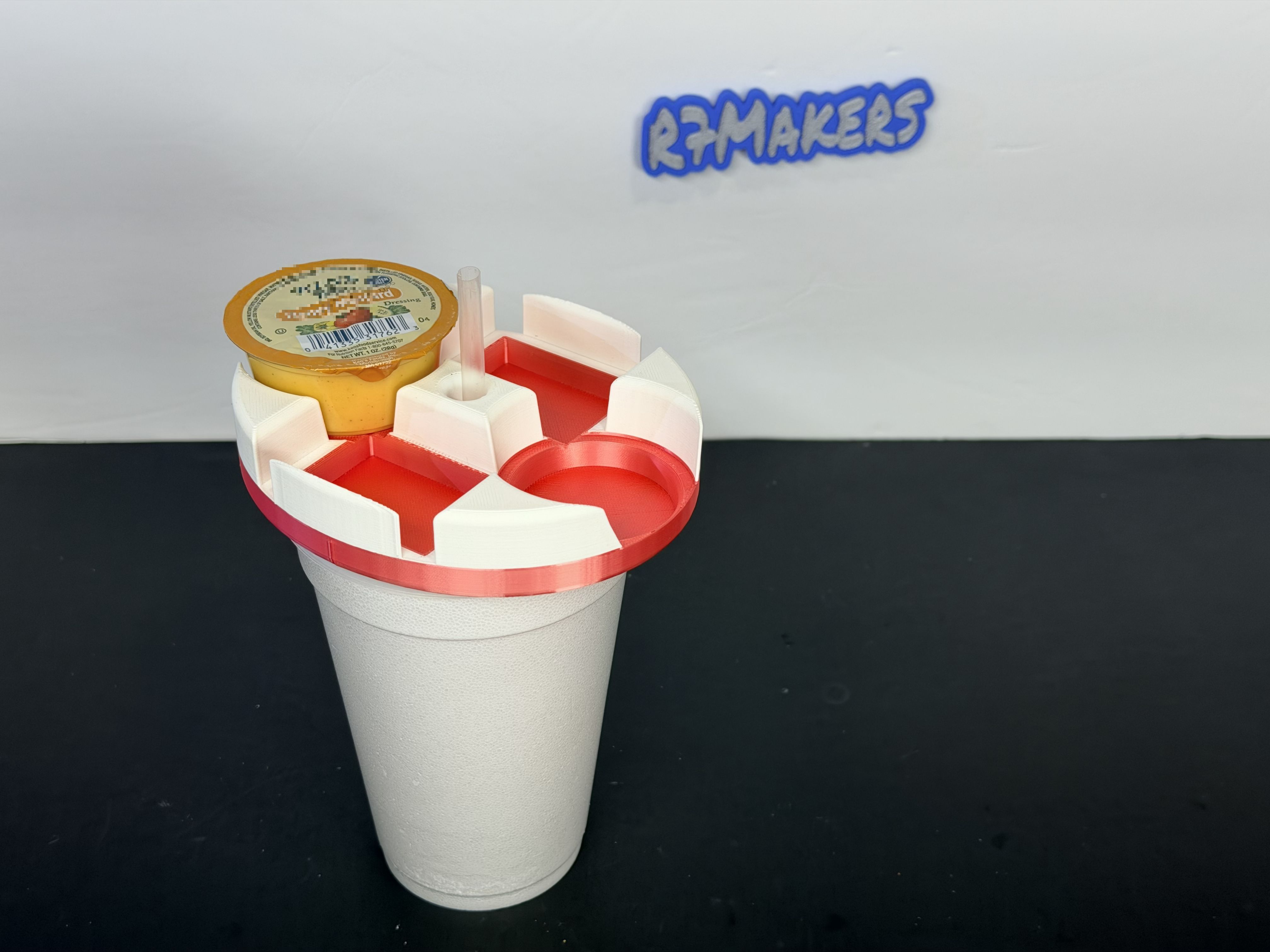 R7 ToGo Sauce Caddy(Slim Version) | Car Cup Holder Sauce Organizer | Fast Food Condiment Holder | R7Makers