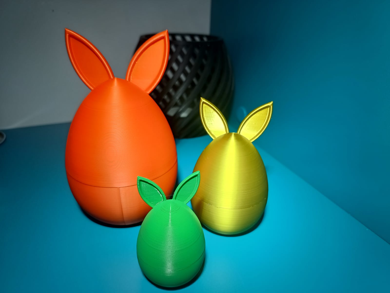 Easter egg candy container with bunny ears