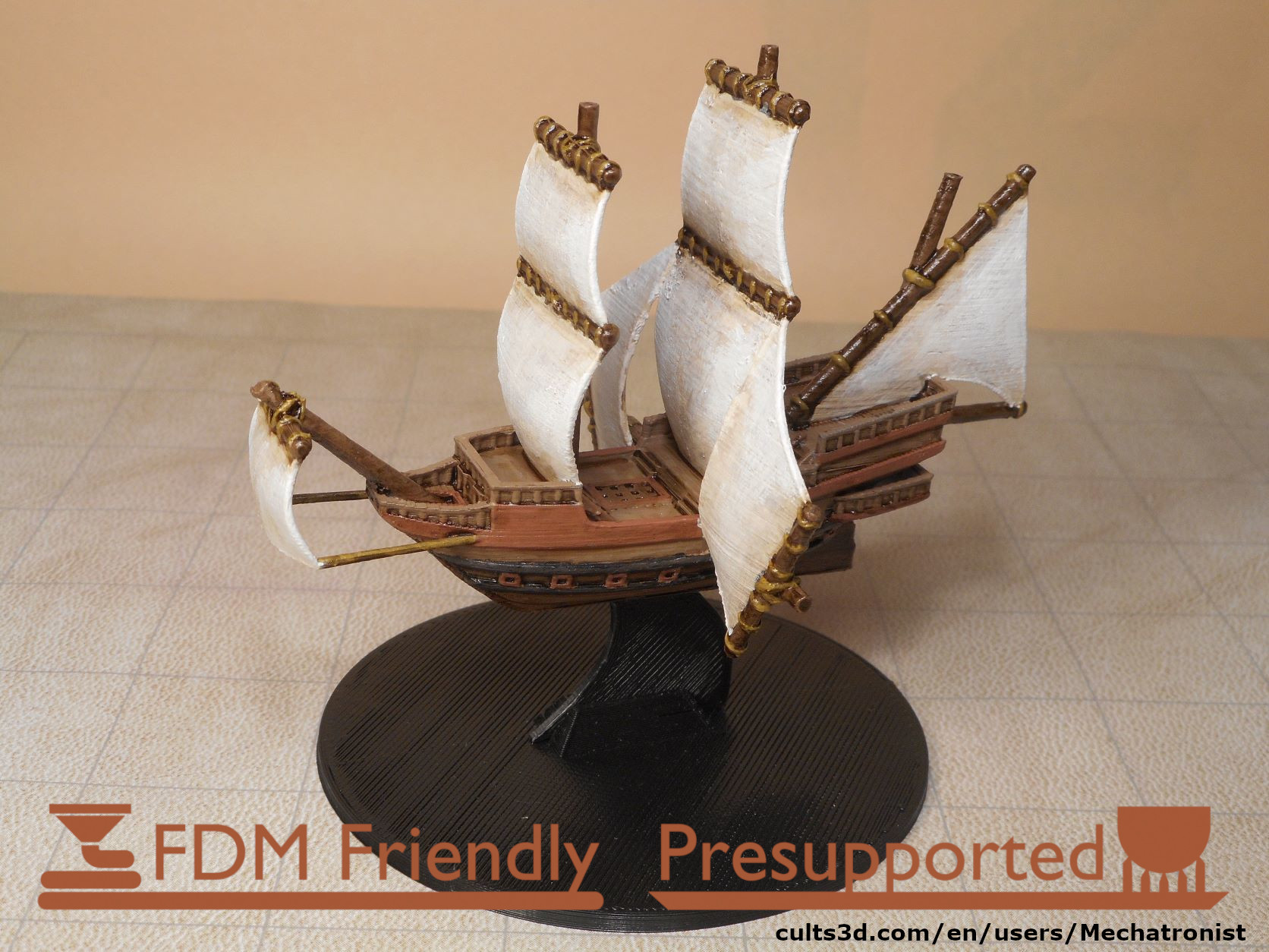 Galleon Flying Fantasy Ship Model Compatible With DnD Spelljammer