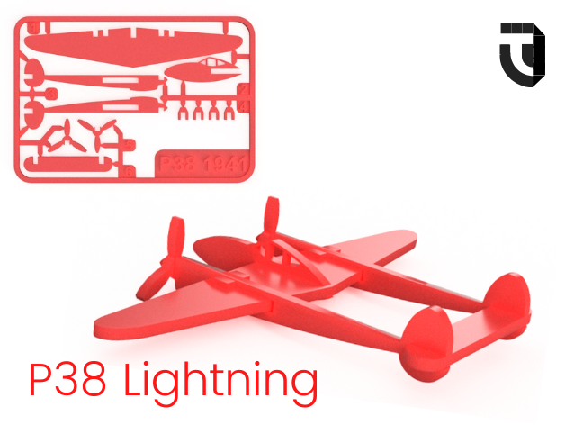 P38 lightning kit card - Famous Planes
