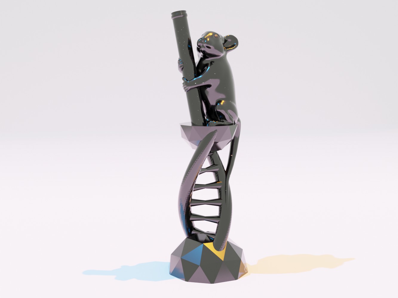 Lab rat monument with DNA pedestal