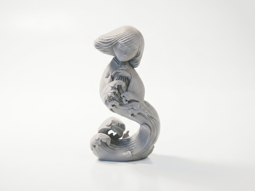 Wave Girl Flowing Sculpture Female Figure 3D Printable