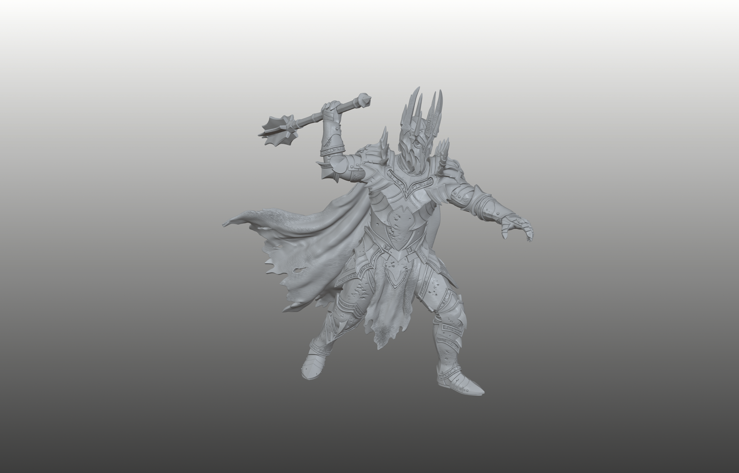 The Dark Overlord - Armored Lich King with Mace - PRESUPPORTED