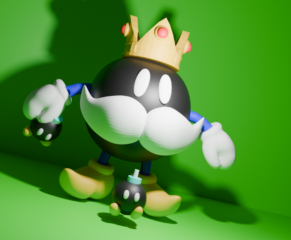 King Bob Omb holding a Bob Omb