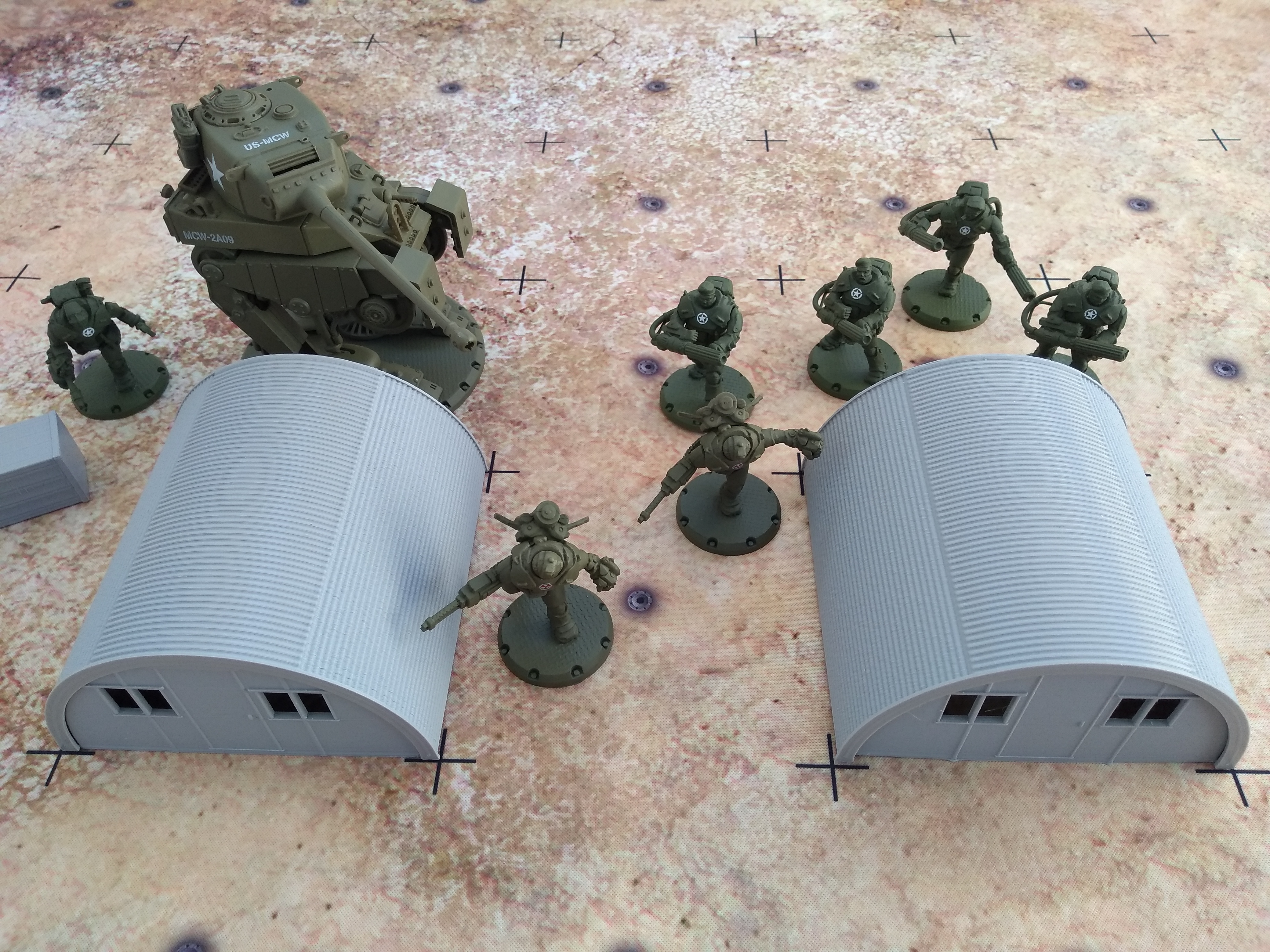 Quonset Hut terrain / scenery for Dust 1947 and other WWII miniature games