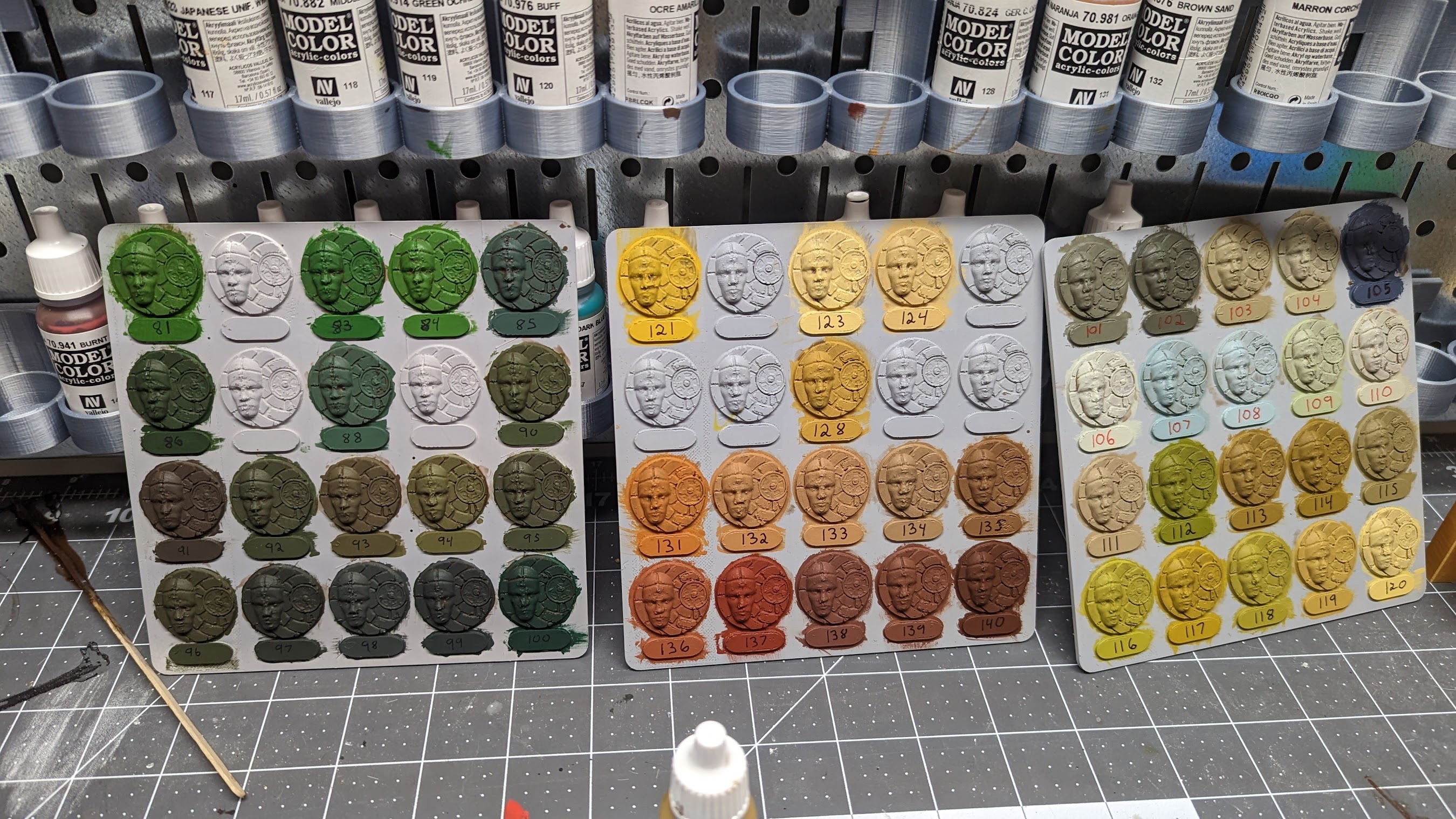 Paint Sample Swatch Board for Miniature Painting