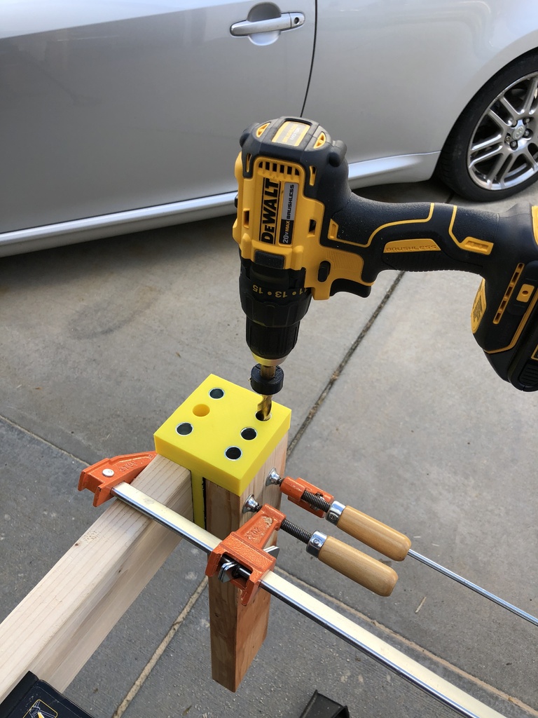 Dowel jig for 2x4 lumber (openscad file attached)