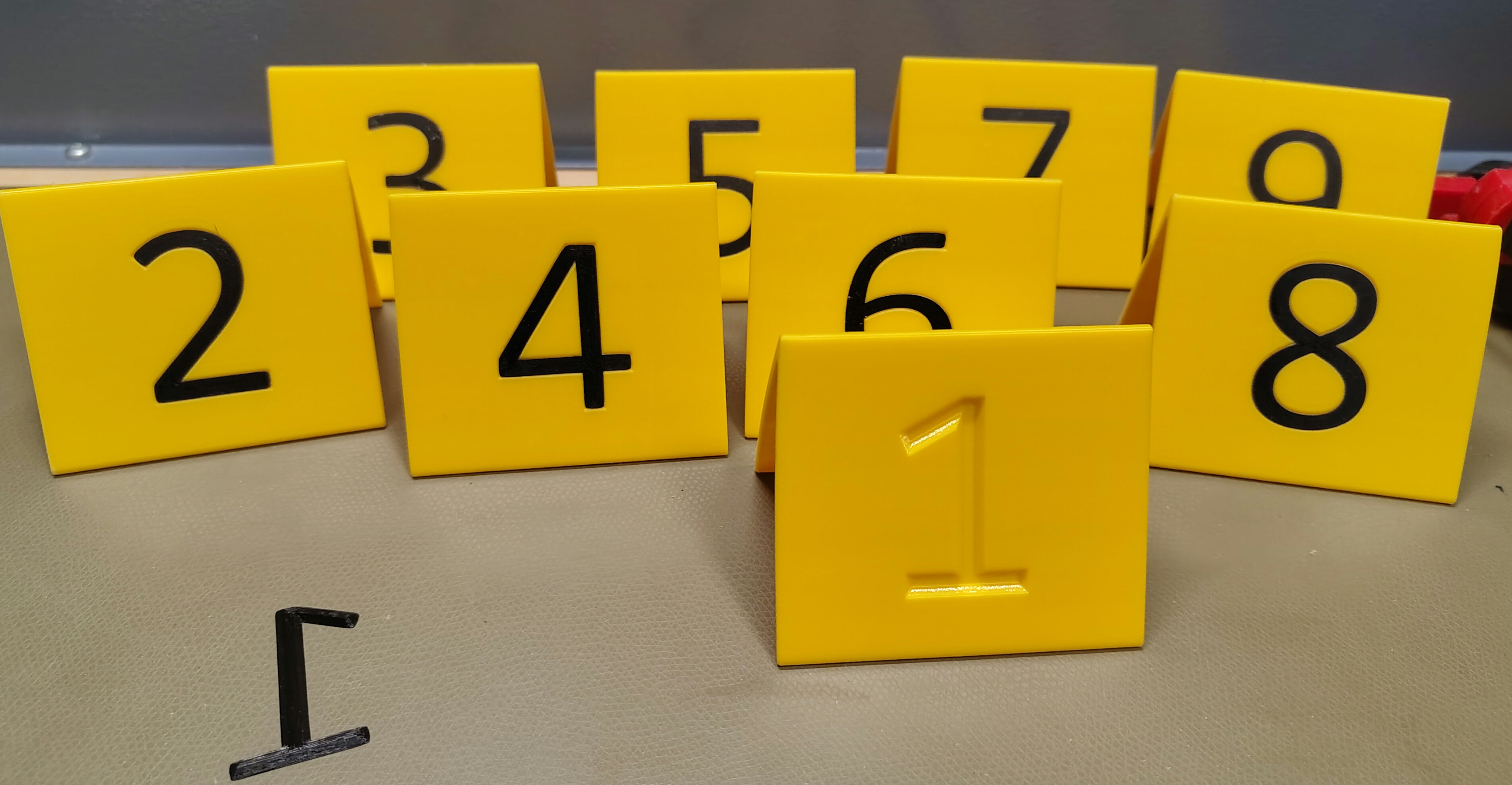 two color crime scene evidence markers with numbers