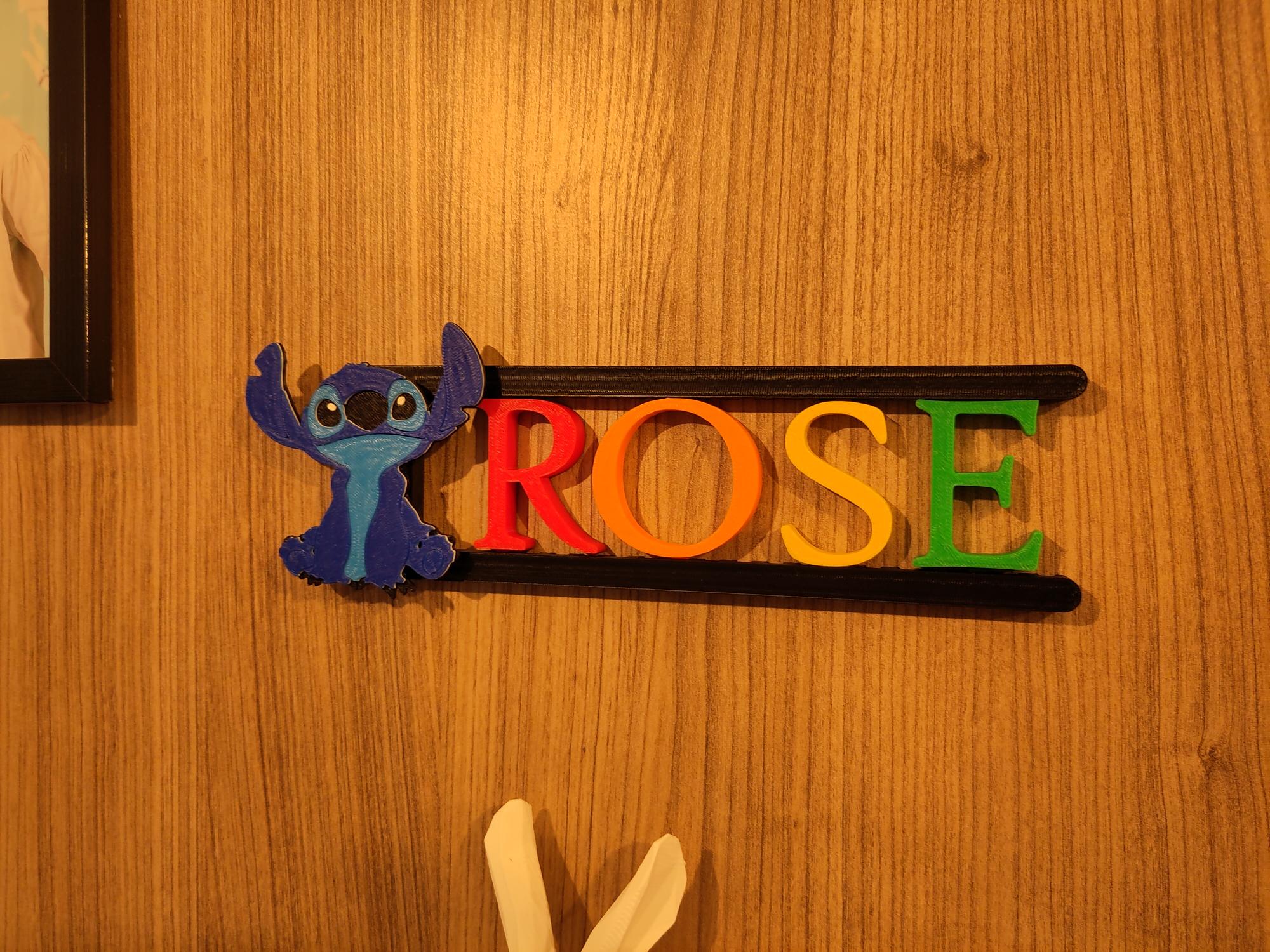 First name on the bedroom door with a STICH thème, ONE PIECE thème, NARUTO thème or ZELDA thème
