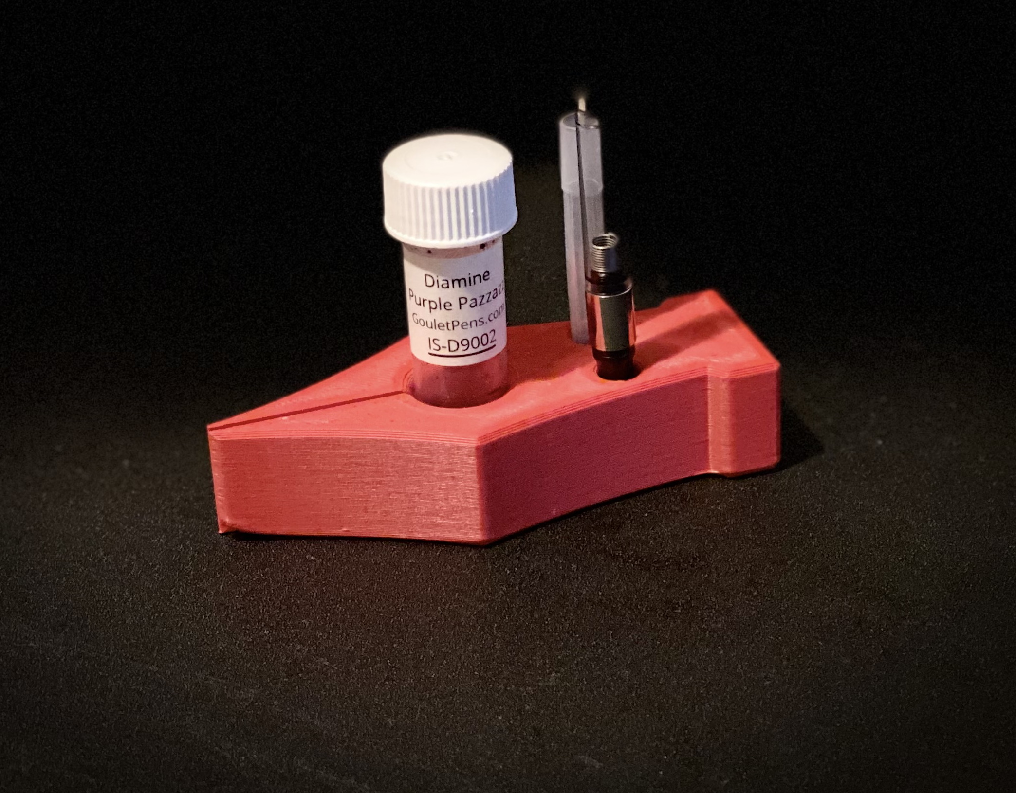 Nib Shaped Ink Vial and Converter Holder