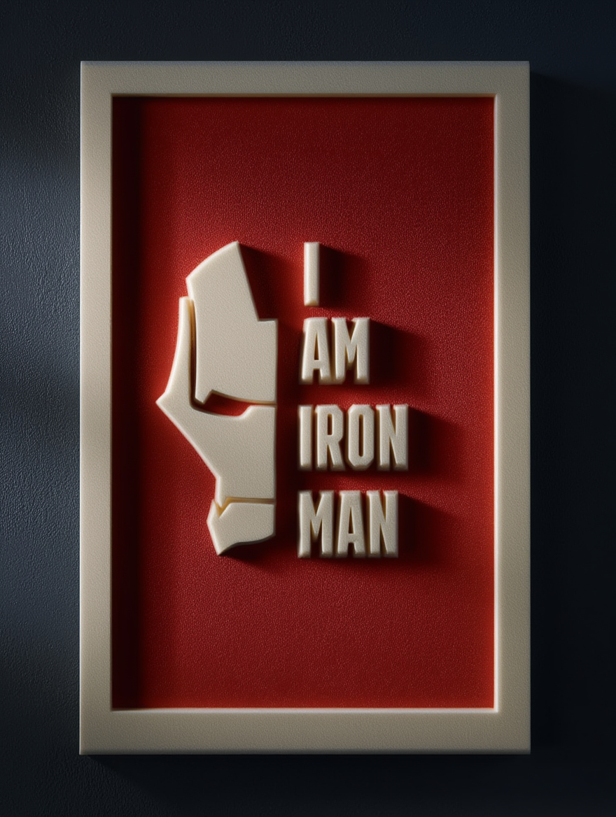 “I AM IRON MAN” – 3D Wall Art (Multilayer Design)