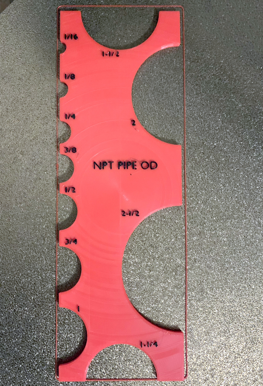 UFS-032 Black Pipe Diameter NPT Gage, External Measurement